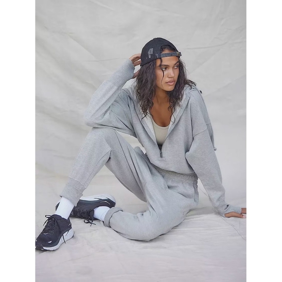 Free People Movement Training Day Relaxed Jumpsuit Grey Nwot